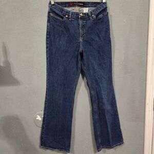 Rockies Women Relaxed Long Rise Flare Jeans Dark Wash Denim Size 15 16 Medium